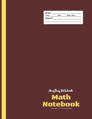 Book cover for Math Notebook - 7x10 1inch box - Big Square Notebook - AmyTmy Notebook - 140 pages - 7.44 x 9.69 inch - Matte Cover