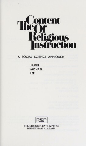 Book cover for Content of Religious Instruction