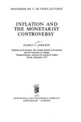 Cover of Inflation and the Monetarist Controversy