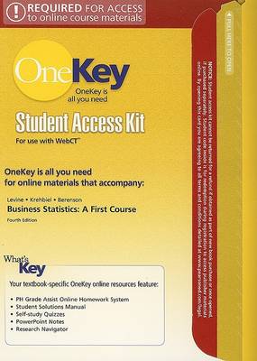 Book cover for OneKey WebCT, Student Access Kit, Business Statistics