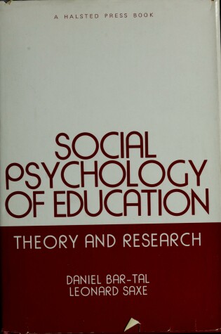 Cover of Social Psychology of Education