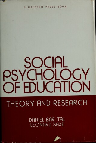 Book cover for Social Psychology of Education