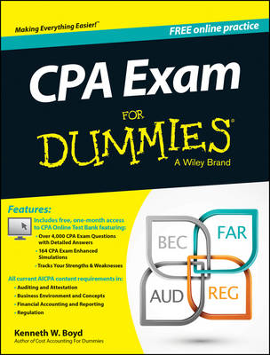 Book cover for CPA Exam For Dummies with Online Practice