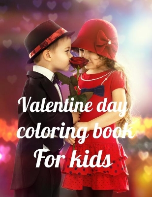 Book cover for Valentine day coloring book for kids