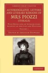 Book cover for Autobiography, Letters and Literary Remains of Mrs Piozzi (Thrale)