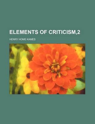 Book cover for Elements of Criticism,2