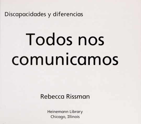 Cover of Todos Nos Comunicamos