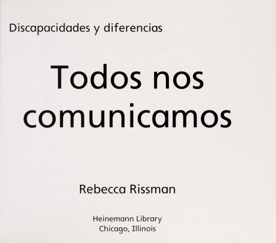 Book cover for Todos Nos Comunicamos