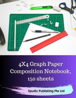 Book cover for 4x4 Graph Paper Composition Notebook, 150 sheets