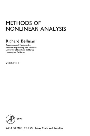 Cover of Methods of Nonlinear Analysis