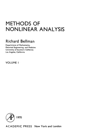 Cover of Methods of Nonlinear Analysis