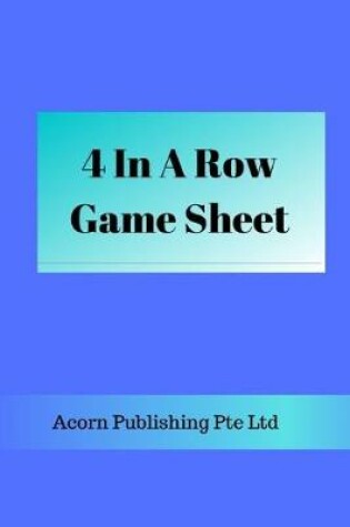 Cover of 4 in A Row Game Sheet