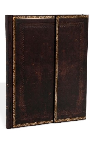 Cover of Black Moroccan (Old Leather Collection) Ultra Unlined Hardcover Journal