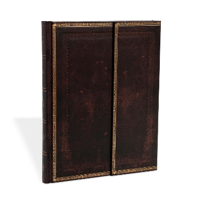 Book cover for Black Moroccan (Old Leather Collection) Ultra Unlined Hardcover Journal