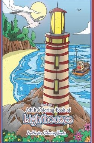 Cover of Travel Size Adult Coloring Book of Lighthouses