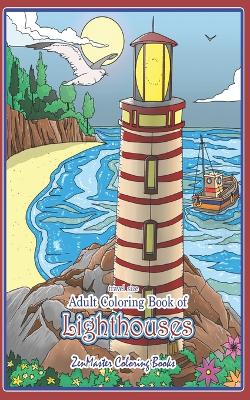 Book cover for Travel Size Adult Coloring Book of Lighthouses