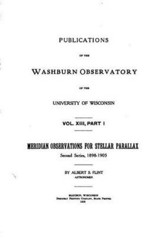 Cover of Publications of the Washburn Observatory of the University of Wisconsin