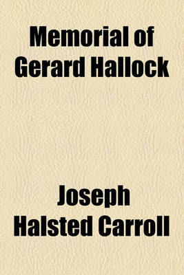 Book cover for Memorial of Gerard Hallock