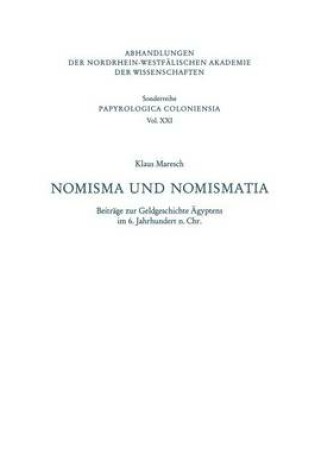 Cover of Nomisma und Nomismatia