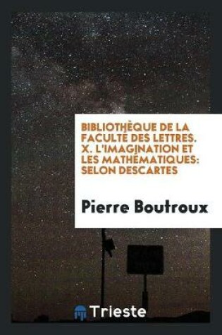 Cover of Bibliotheque de la Faculte Des Lettres. X. l'Imagination Et Les Mathematiques