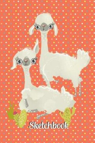 Cover of Lovable Llamas Sketchbook - Orange with Polka Dots