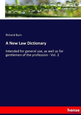 Book cover for A New Law Dictionary