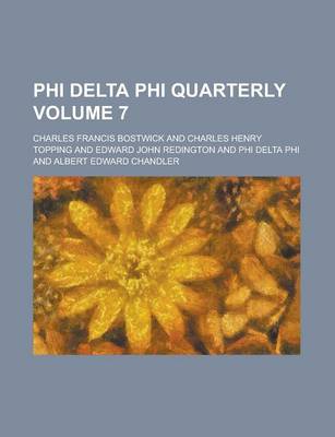Book cover for Phi Delta Phi Quarterly Volume 7
