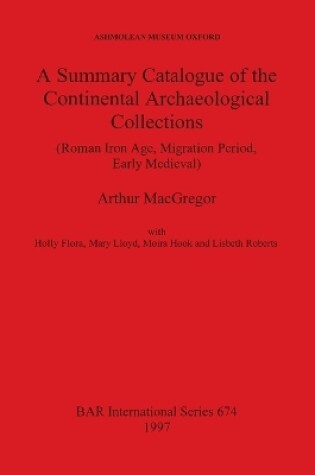 Cover of A Summary Catalogue of the Continental Archaeological Collections in the Asmolean Museum