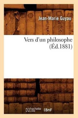 Cover of Vers d'Un Philosophe (Éd.1881)