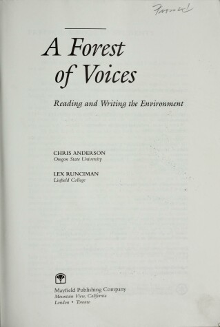 Book cover for A Forest of Voices