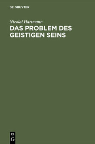 Cover of Das Problem des geistigen Seins
