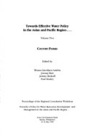 Cover of Towards Effective Water Policy/Volume 2