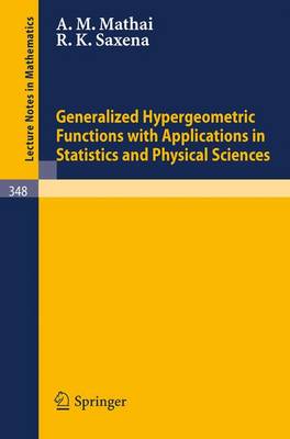 Cover of Generalized Hypergeometric Functions with Applications in Statistics and Physical Sciences