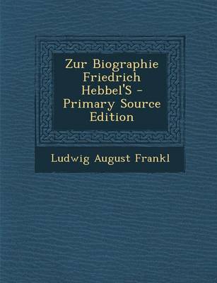 Book cover for Zur Biographie Friedrich Hebbel's