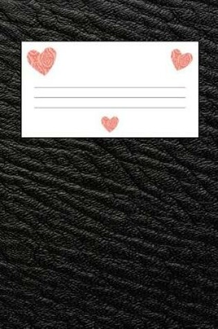 Cover of Black Leather Look Pink Hearts 8.5 x 11 150 Pages Journal Notebook