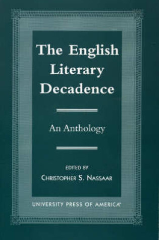 Cover of The English Literary Decadence