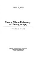 Book cover for Mount Allison University
