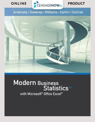 Book cover for Cengagenow with Xlstat, 1 Term Printed Access Card for Anderson/Sweeney/Williams/Camm/Cochran's Modern Business Statistics with Microsoft Office Excel, 6th
