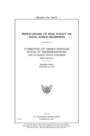 Cover of Implications of Iraq policy on total force readiness