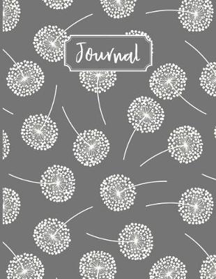 Cover of Big Fat Bullet Style Journal Notebook White Dandelions On Gray