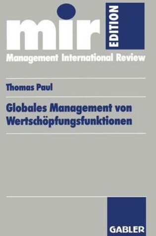 Cover of Globales Management von Wertschöpfungsfunktionen