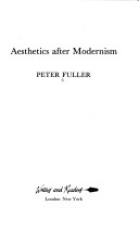 Book cover for Aesthetics After Modernism