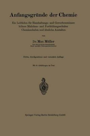 Cover of Anfangsgründe der Chemie