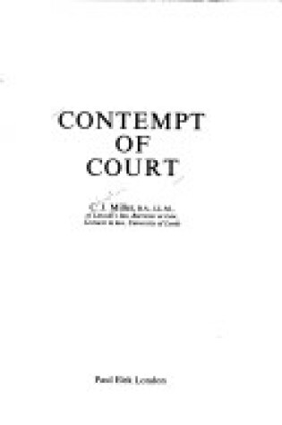 Cover of Contempt of Court