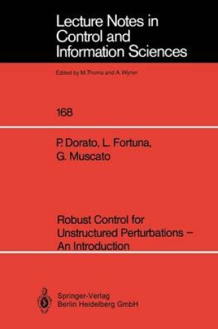 Cover of Robust Control for Unstructured Perturbations — An Introduction