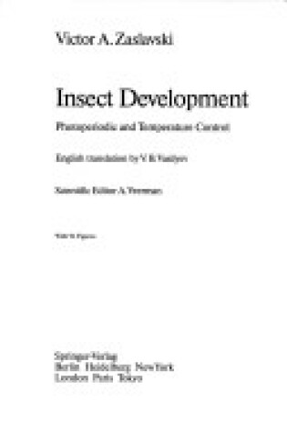 Cover of Insect Development