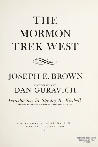 Cover of The Mormon Trek West