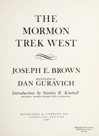 Book cover for The Mormon Trek West