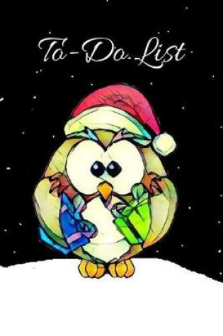 Cover of Stained Glass White Red Green Blue Christmas Owl Cute Christmas Blank Gift To-Do List Book for Women or Man