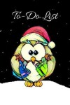 Book cover for Stained Glass White Red Green Blue Christmas Owl Cute Christmas Blank Gift To-Do List Book for Women or Man